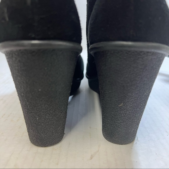 B Makowsky Black Suede Over the Knee Wedge Boots SZ 8M - Picture 6 of 10